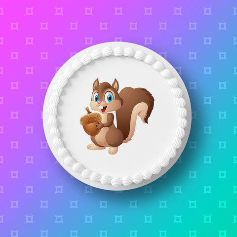 Squirrel 02 Edible Icing Cake Topper