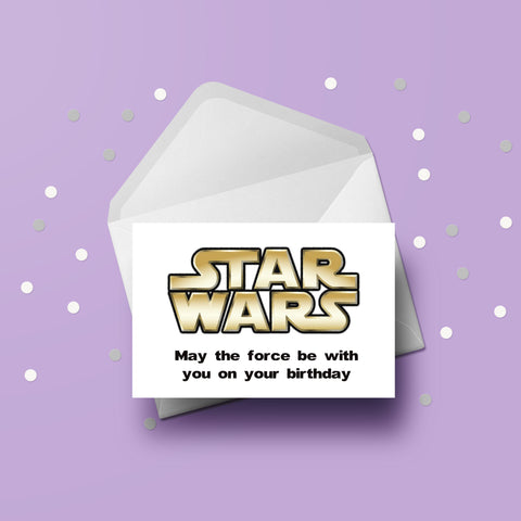 Star Wars Logo Birthday Card