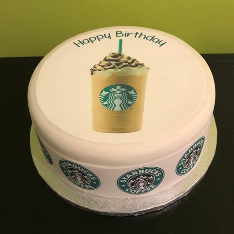 Starbucks Edible Icing Cake Topper or Ribbon
