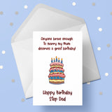 Step Dad Birthday Card 01 - Funny marry my mum