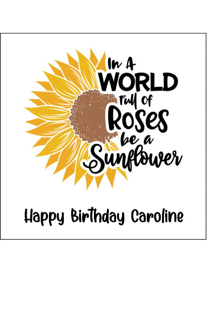 Sunflower Edible Icing Cake Topper 02 the caker online