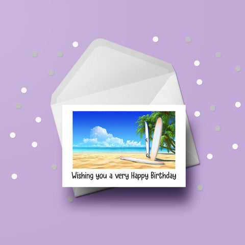 Surfing Surf Board 02 Birthday Card