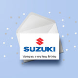 Suzuki Motobike Logo Birthday Card