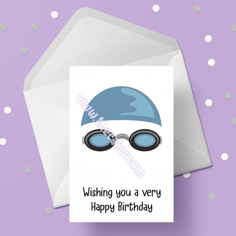 Swim / Swimming Birthday Card 04