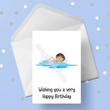 Swimming Birthday Card 05 - Boy Swimmer