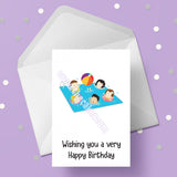 Swimming Birthday Card 01 - Pool party