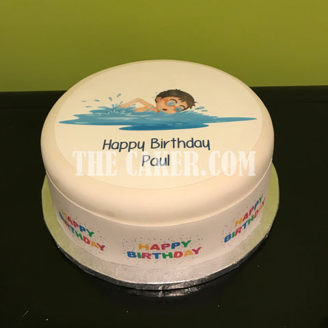 Swim / Swimming Edible Icing Cake Topper 05