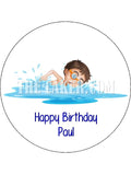 Swim Swimming Edible Icing Cake Topper 05