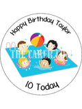 Swim Swimming Edible Icing Cake Topper 01