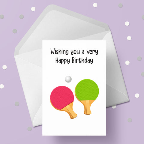 Table Tennis Birthday Card