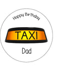 Taxi Cab Sign Edible Icing Cake Topper