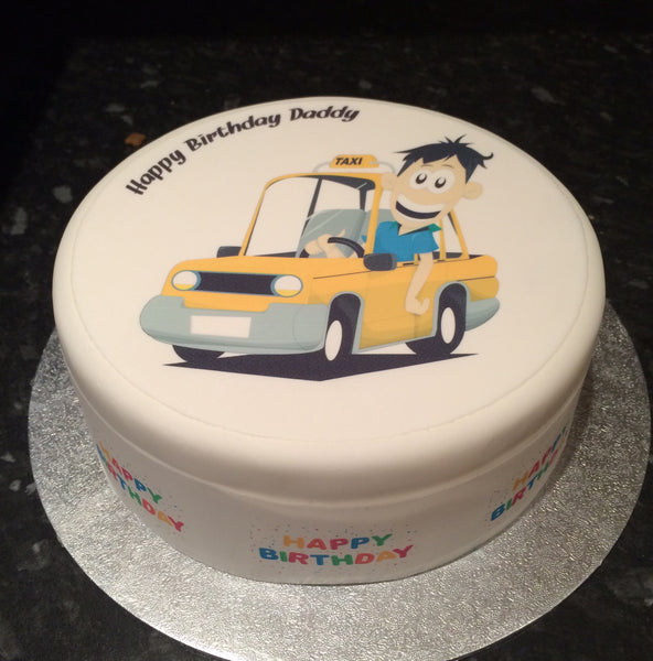 Taxi Cab Driver Edible Icing Cake Topper