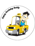Taxi Cab Driver Edible Icing Cake Topper