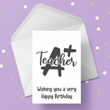 Teacher Birthday Card 09 - A+ Teacher
