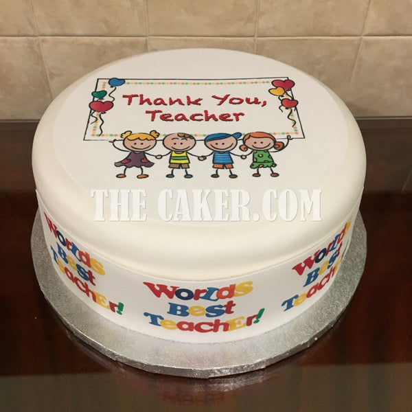 Teacher Tutor Edible Icing Cake Topper 01