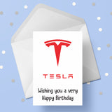 Tesla Logo Birthday Card