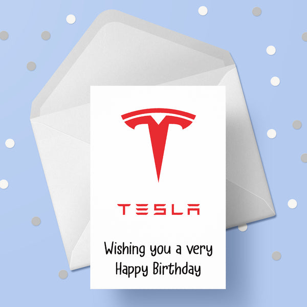 Tesla Logo Birthday Card
