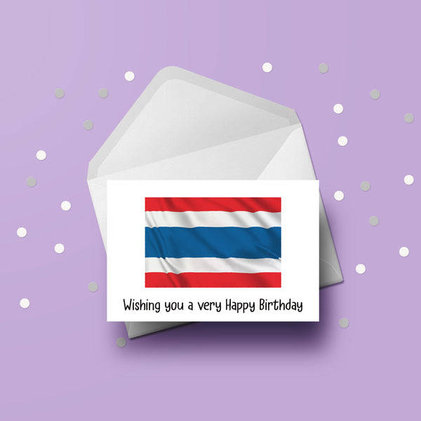 Thailand Flag Birthday Card