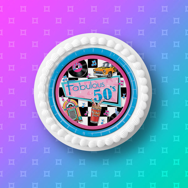 The 50's Edible Icing Cake Topper 01 - The Fifties