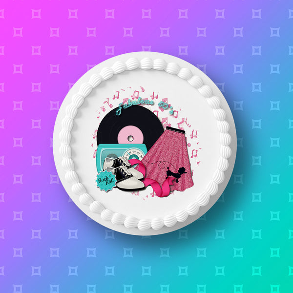 The 50's Edible Icing Cake Topper 02 - The Fifties
