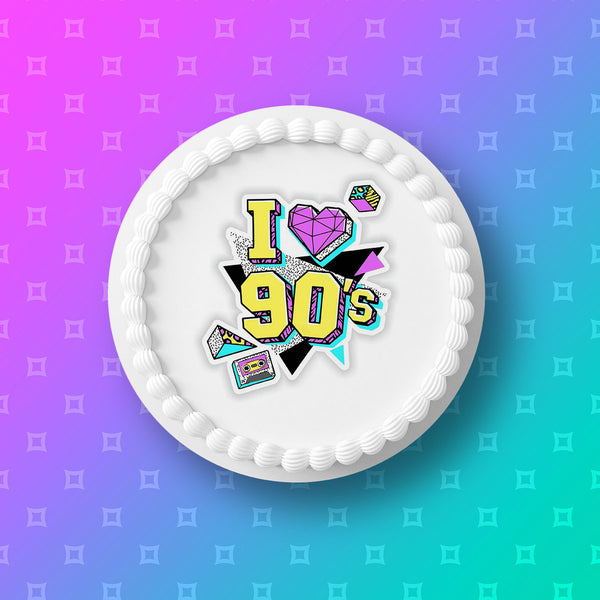 The 90's Edible Icing Cake Topper 02 - The Nineties