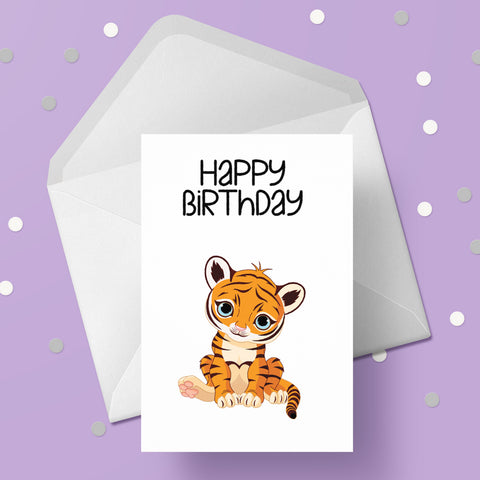 Tiger 02 Birthday Card