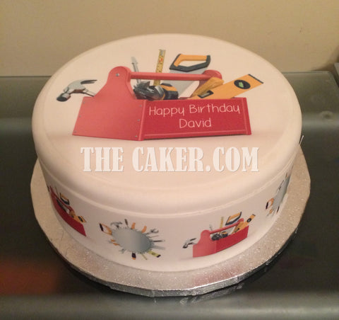DIY Toolbox Tools 01 Edible Icing Cake Topper or Ribbon