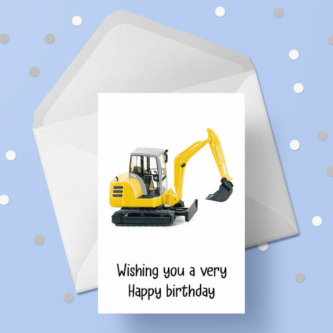 Tractor 02 (Yellow) Birthday Card