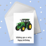 Green Tractor Birthday Card 01