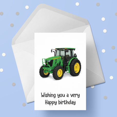 Tractor 01 (Green) Birthday Card