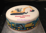 Yellow Tractor Edible Icing Cake Topper 02