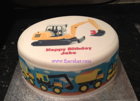 Digger Yellow Edible Icing Cake Topper 02