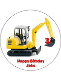 Digger Yellow Edible Icing Cake Topper 02