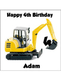 Digger Yellow Edible Icing Cake Topper 02