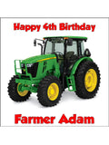 Green Tractor Edible Icing Cake Topper 01