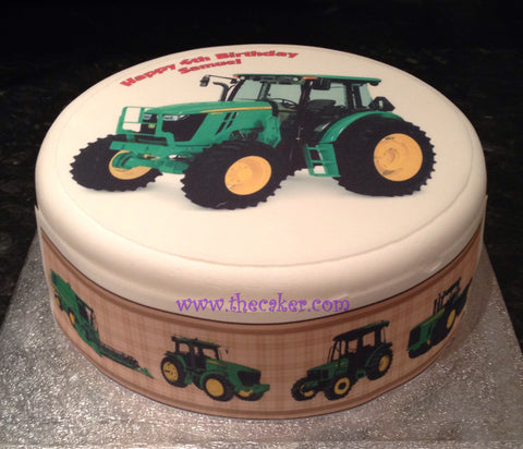Tractor 01 (Green) Edible Icing Cake Topper