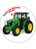 Green Tractor Edible Icing Cake Topper 01