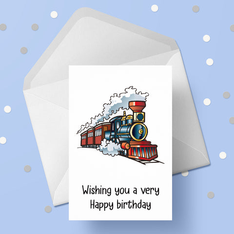 Train 02 Birthday Card