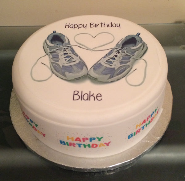 Running shoes / Trainers Edible Icing Cake Topper