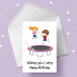 Trampoline Birthday Card 03