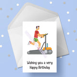Running Treadmill Birthday Card