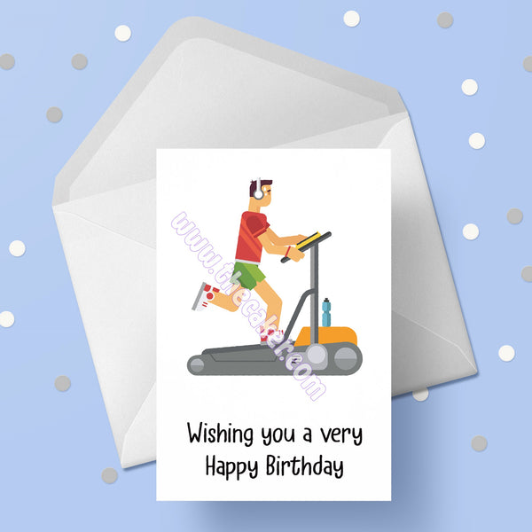 Running Treadmill Birthday Card