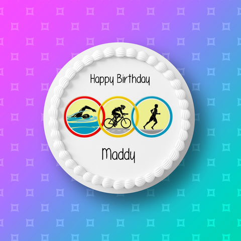 Triathlon Edible Icing Cake Topper