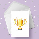 Gold Trophy, Gold Cup Birthday Card