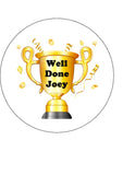 Gold Trophy Edible Icing Cake Topper