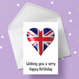 Union Jack Heart Birthday Card