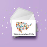 USA American Theme Birthday Card 01