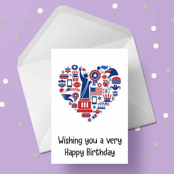 USA American Theme Birthday Card 02