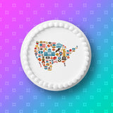 USA American Theme 01 Edible Icing Cake Topper