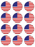 USA American Flag Edible Icing Cake Topper
